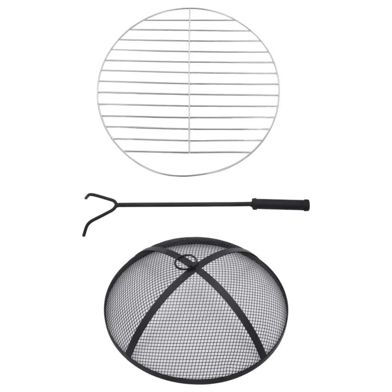 Mozaikinė laužavietė-staliukas, terakota/balta, 68cm, keramika