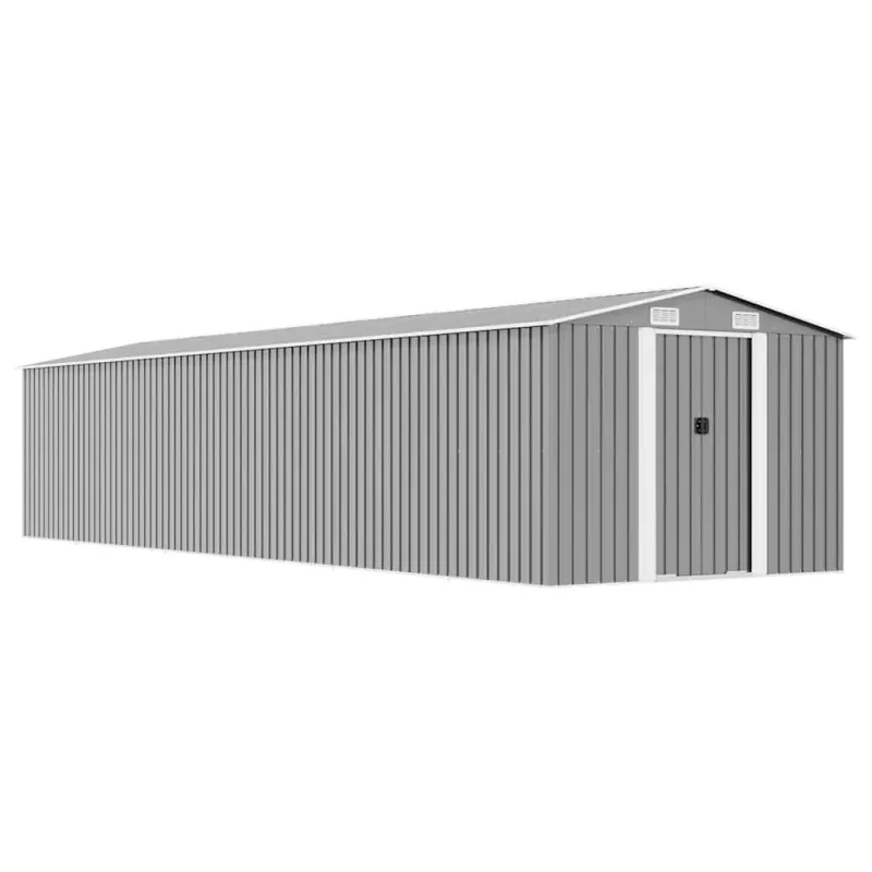 Sodo pašiūrė, pilka, 257x779x181cm, galvanizuotas plienas