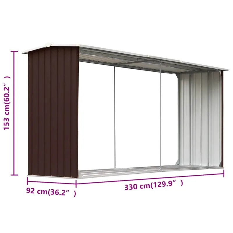 Sodo malkinė, ruda, 330x92x153cm, galvanizuotas plienas