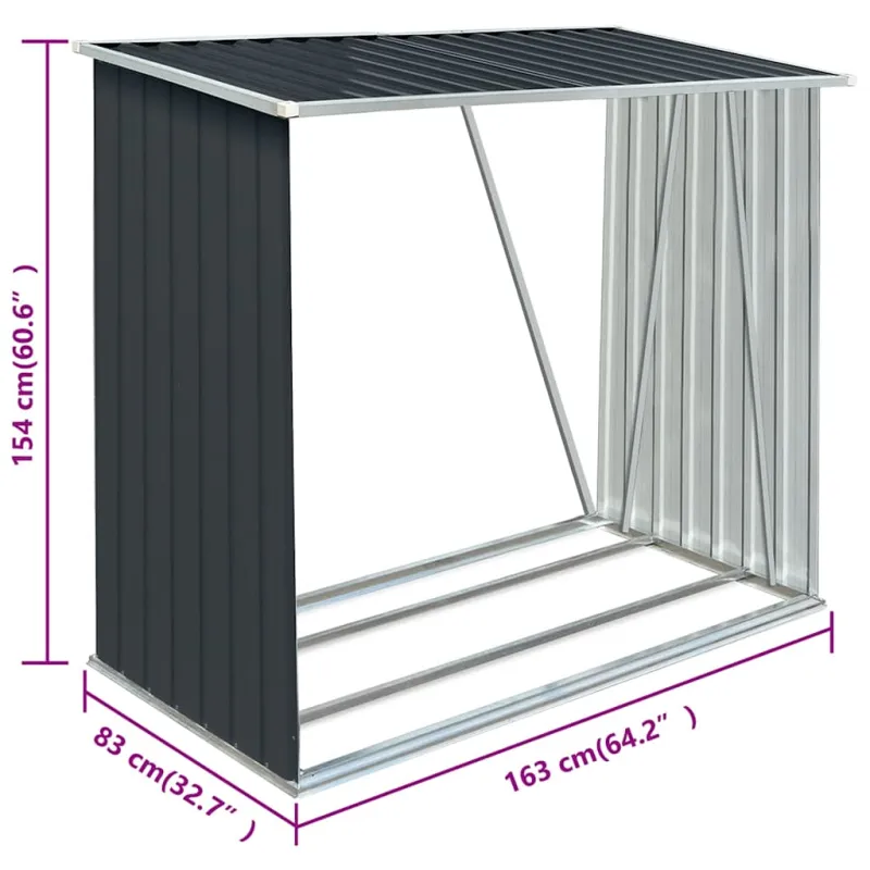Sodo malkinė, antracito, 163x83x154cm, galvanizuotas plienas