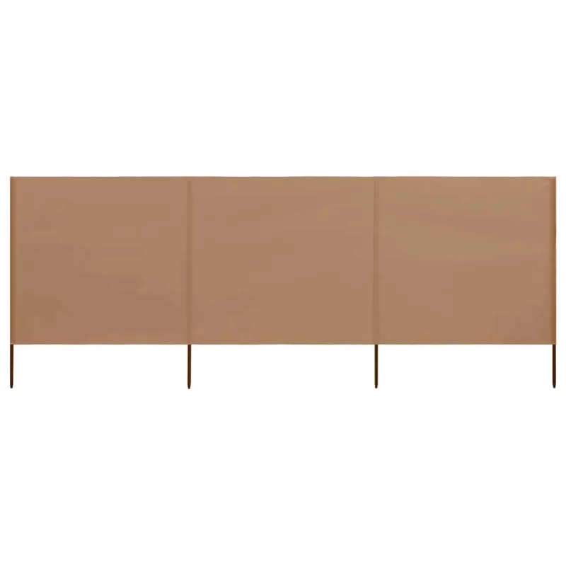 Uždanga nuo vėjo, 3 plokštės, taupe spalvos, 400x80cm, audinys