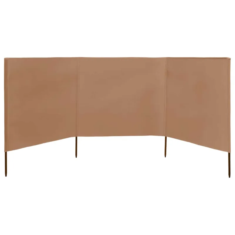 Uždanga nuo vėjo, 3 plokštės, taupe spalvos, 400x80cm, audinys