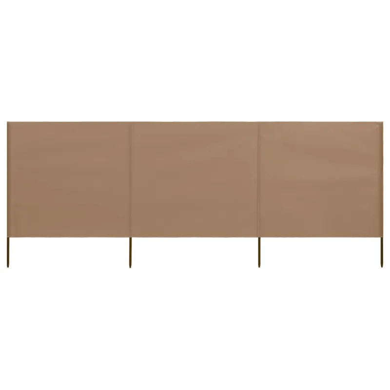 Uždanga nuo vėjo, 3 plokštės, taupe spalvos, 400x160cm, audinys