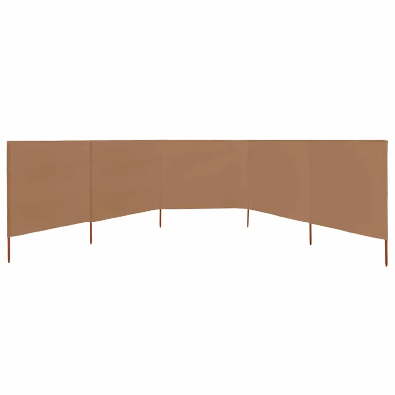 Uždanga nuo vėjo, 5 plokštės, taupe spalvos, 600x80cm, audinys