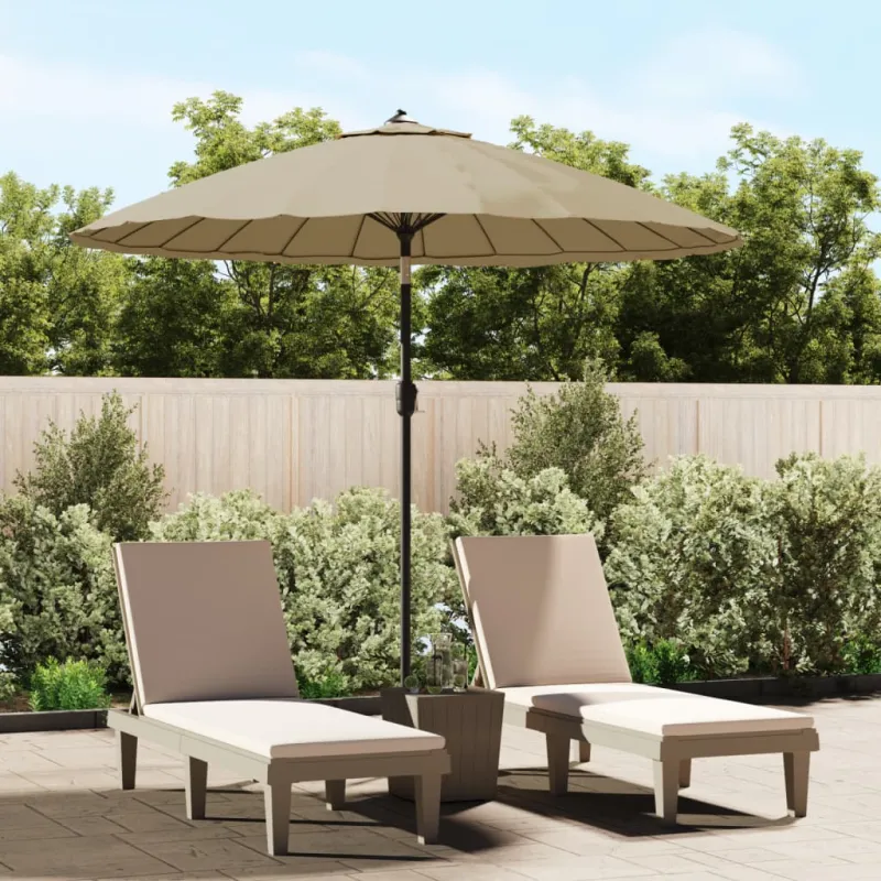 Lauko skėtis nuo saulės su aliuminio stulpu, taupe, 270cm