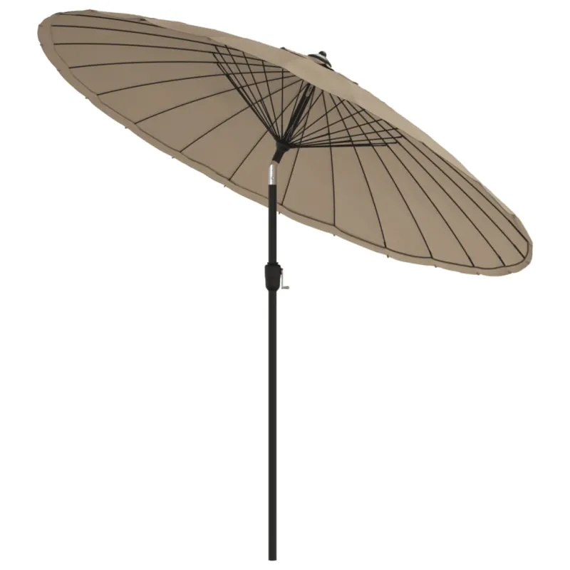 Lauko skėtis nuo saulės su aliuminio stulpu, taupe, 270cm