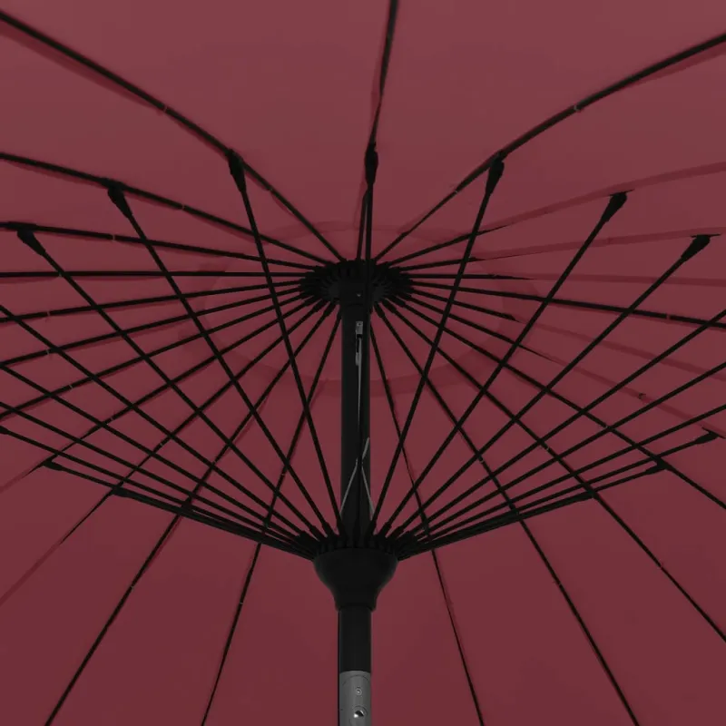 Lauko skėtis nuo saulės su aliuminio stulpu, raudonas, 270cm
