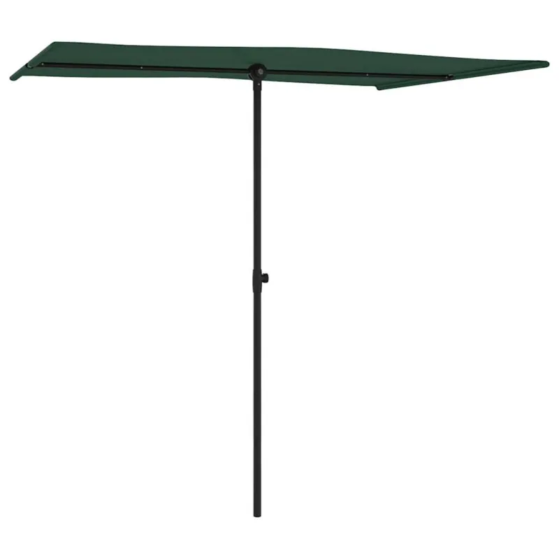 Sodo skėtis nuo saulės su aliuminio stulpu, žalias, 2x1,5m