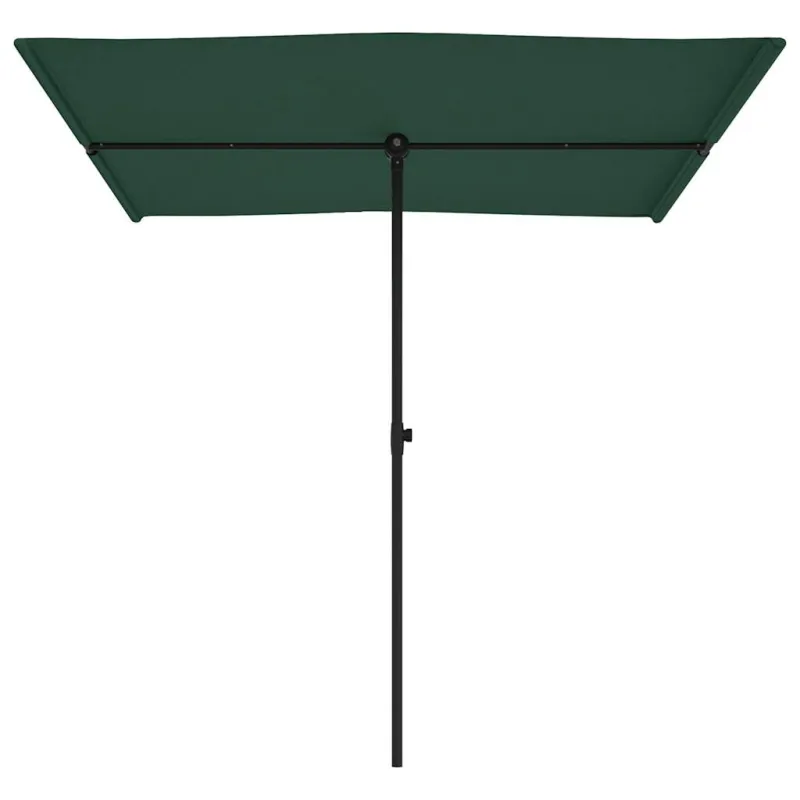 Sodo skėtis nuo saulės su aliuminio stulpu, žalias, 2x1,5m