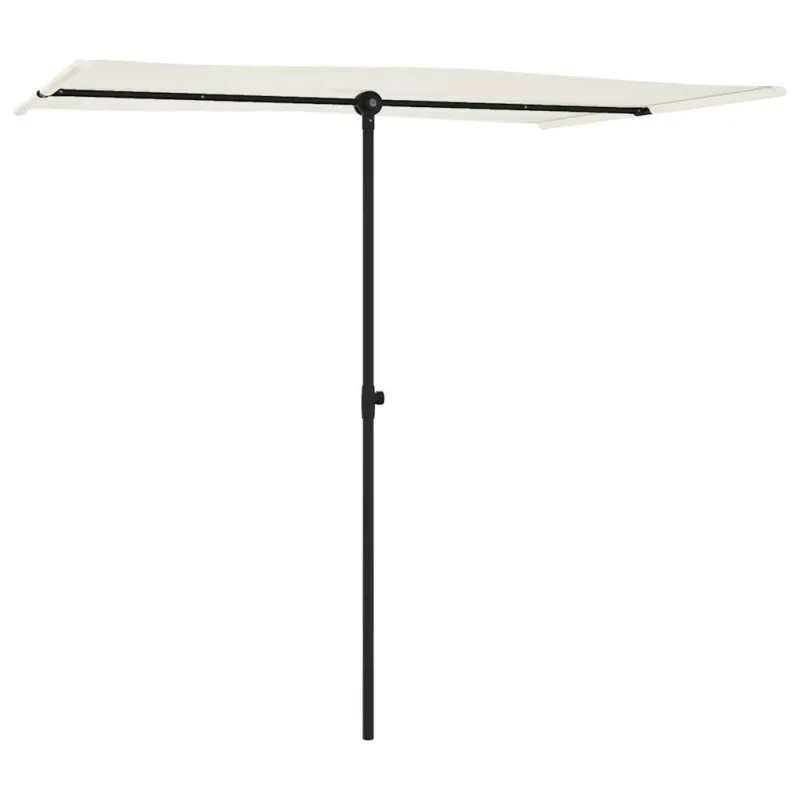 Sodo skėtis nuo saulės su aliuminio stulpu, smėlio, 2x1,5m