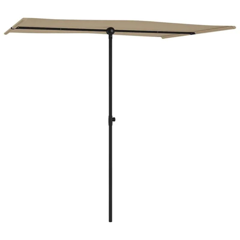 Sodo skėtis nuo saulės su aliuminio stulpu, taupe, 2x1,5m