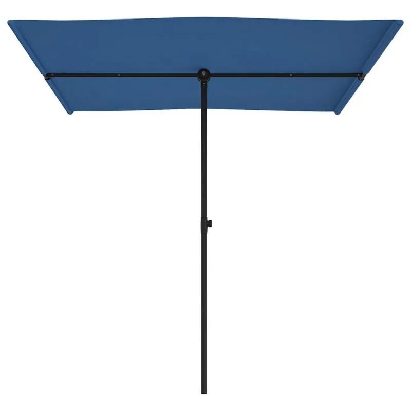 Sodo skėtis nuo saulės su aliuminio stulpu, mėlynas, 2x1,5m