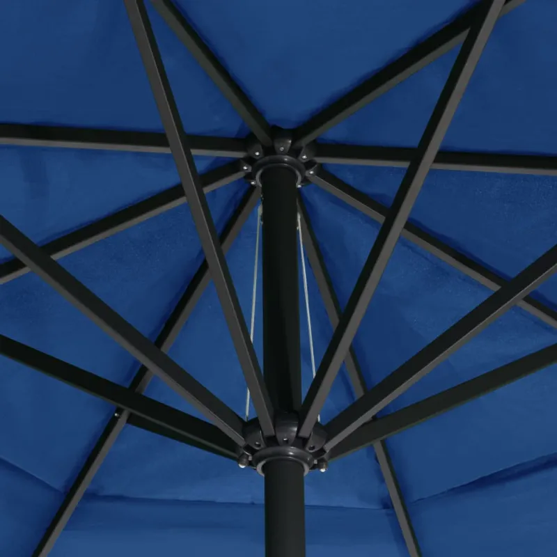 Sodo skėtis nuo saulės ir aliuminio stulpu, mėlynas, 500cm