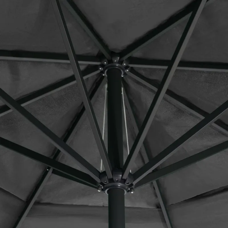 Sodo skėtis nuo saulės su aliuminio stulpu, antracito, 600cm