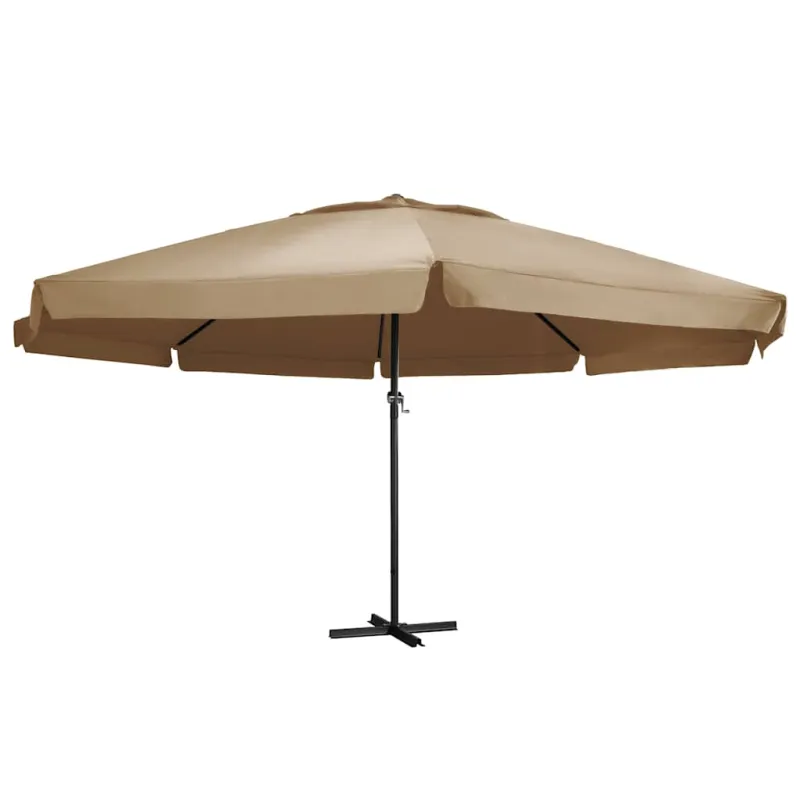 Sodo skėtis nuo saulės su aliuminio stulpu, taupe, 600cm
