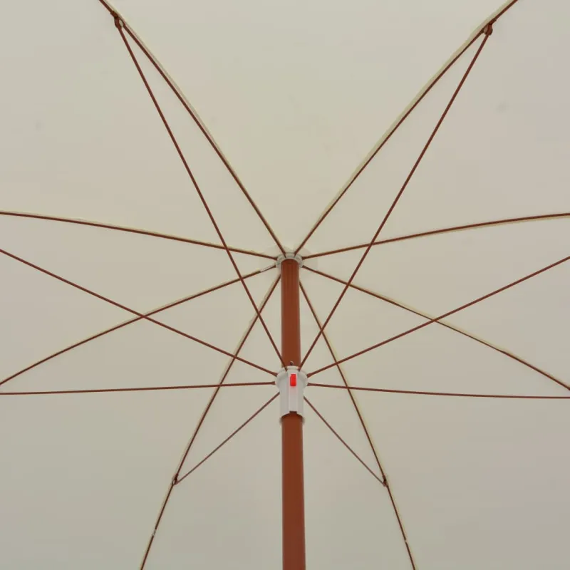 Sodo skėtis nuo saulės su plieniniu stulpu, smėlio, 300cm