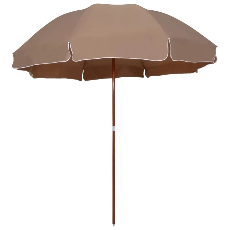 Sodo skėtis nuo saulės su plieniniu stulpu, taupe, 300cm