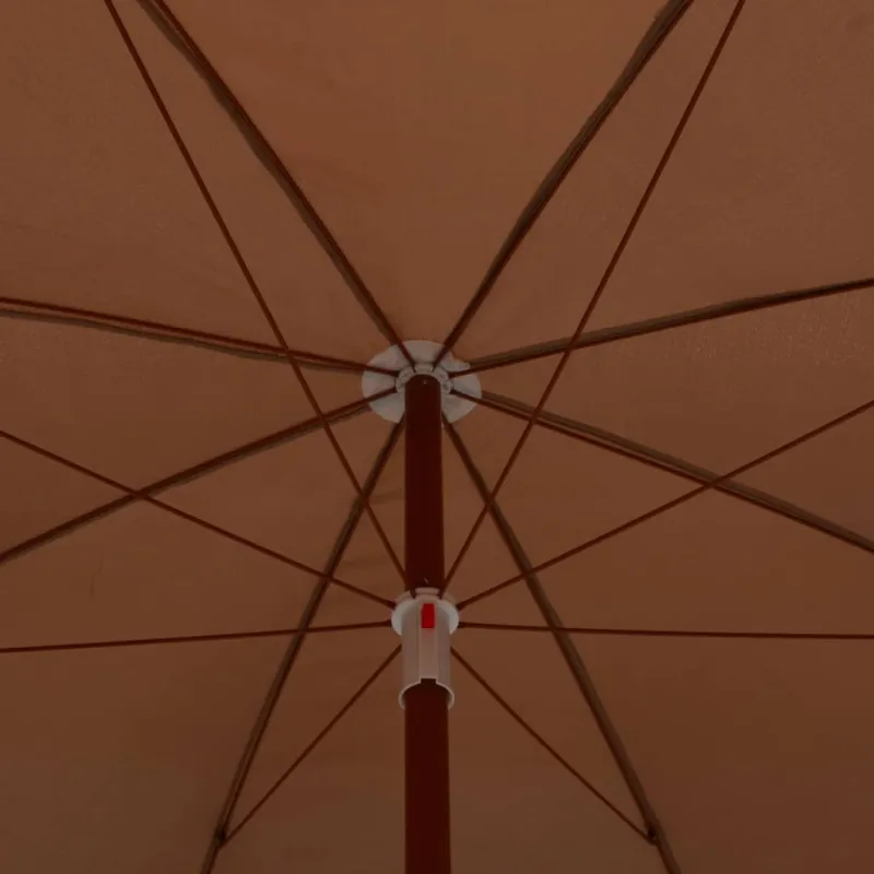 Sodo skėtis nuo saulės su plieniniu stulpu, taupe, 300cm