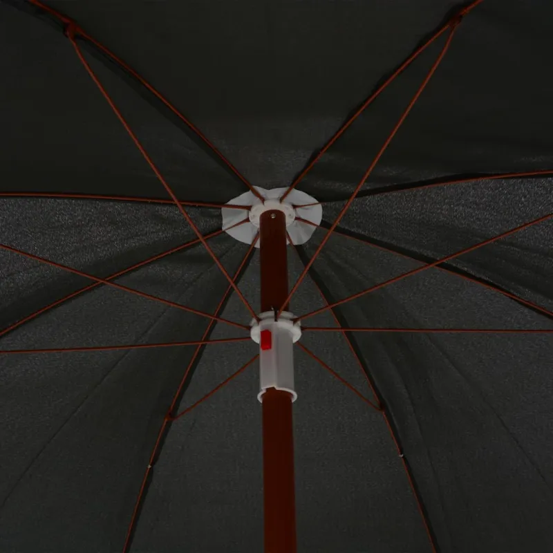 Sodo skėtis nuo saulės su plieniniu stulpu, antracito, 240cm
