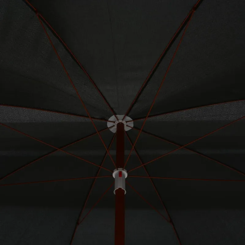 Sodo skėtis nuo saulės su plieniniu stulpu, antracito, 300cm