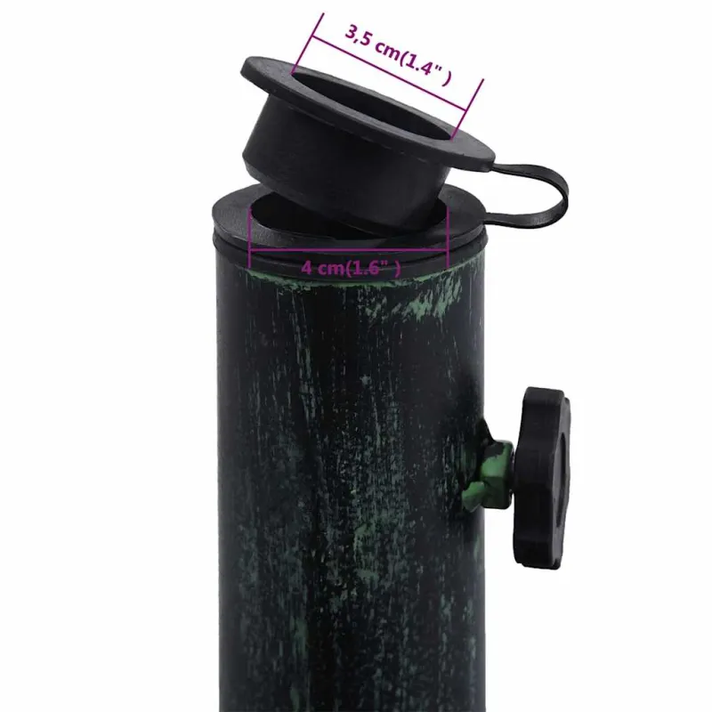 Skėčio pagrindas, žalios spalvos, 12kg, 49cm, ketus