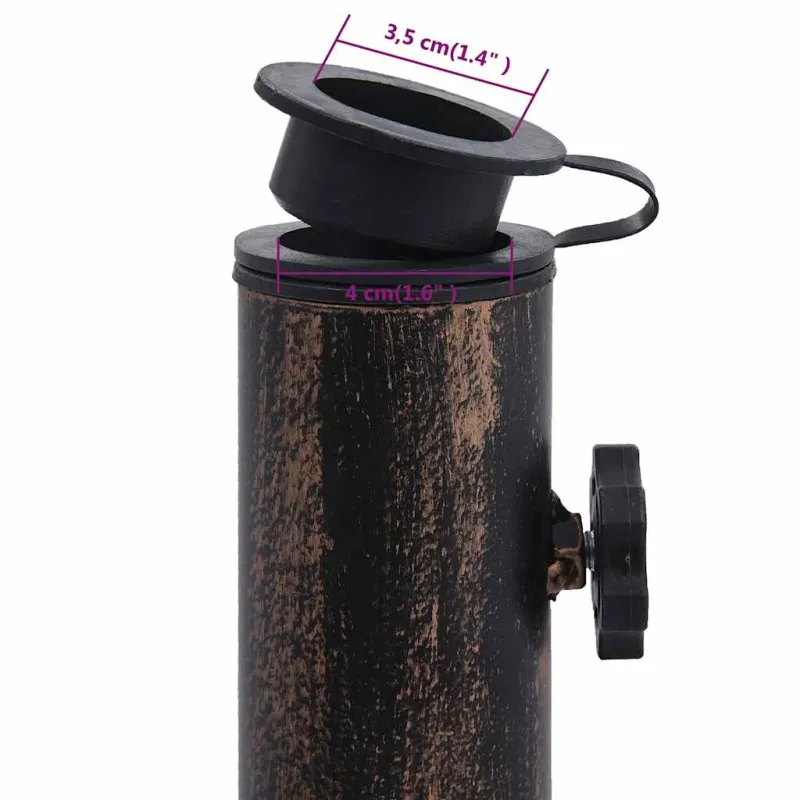 Skėčio pagrindas, bronzinės spalvos, ketus, 12kg, 49cm