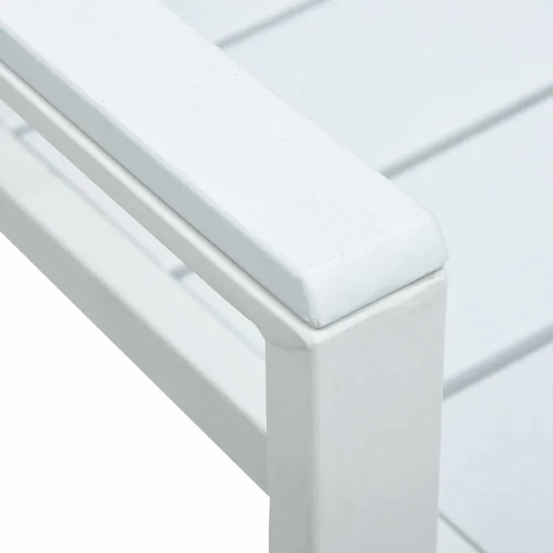 Sodo kėdės, 4vnt., baltos spalvos, HDPE, medienos imitacija
