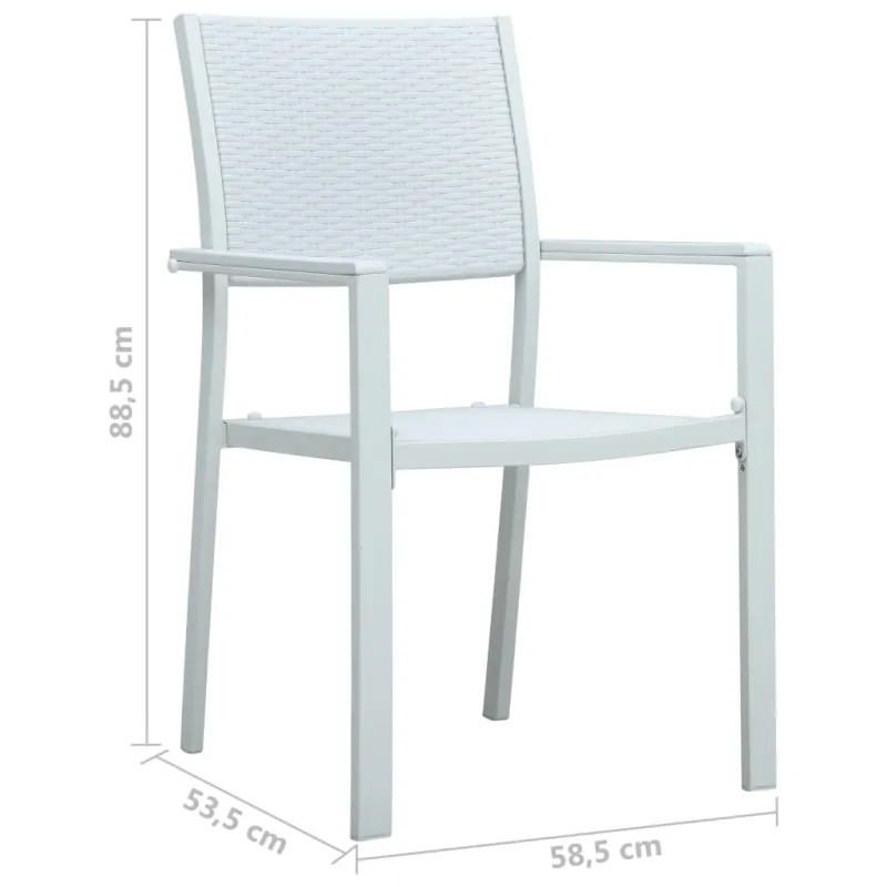 Sodo kėdės, 4vnt., baltos spalvos, plastikas, ratano imitacija