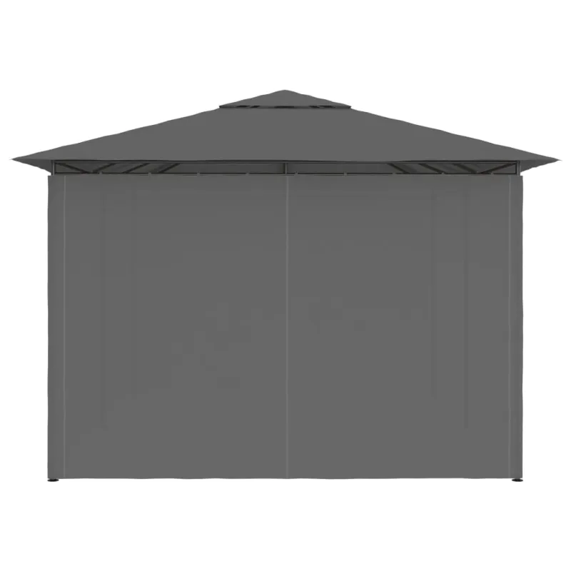 Sodo palapinė su užuolaidomis, antracito spalvos, 4x3m