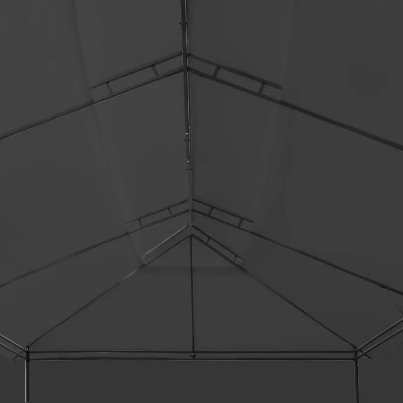 Pavėsinė su užuolaidomis, antracito spalvos, 600x298x270cm