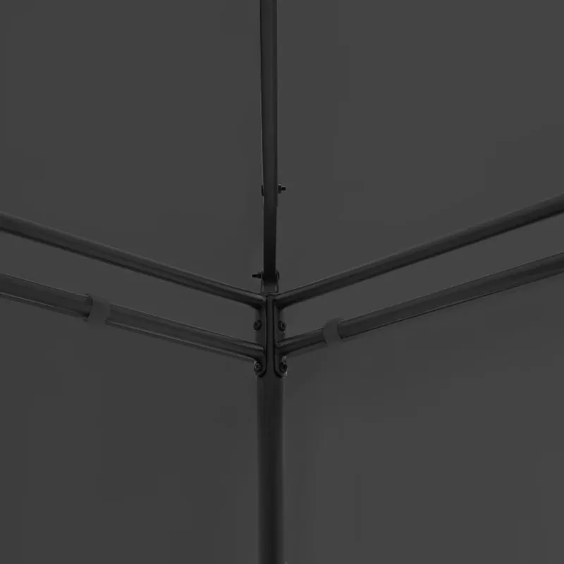Pavėsinė su užuolaidomis, antracito spalvos, 600x298x270cm