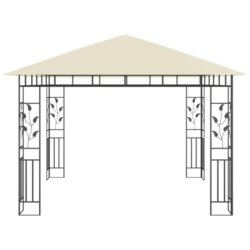 Pavėsinė su tinkleliu nuo uodų, kreminė, 3x3x2,73m, 180g/m²