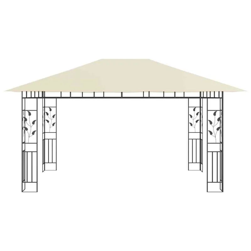 Pavėsinė su tinkleliu nuo uodų, kreminė, 4x3x2,73m, 180g/m²