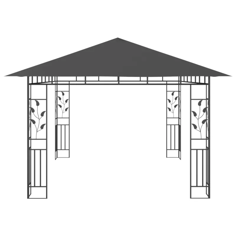 Pavėsinė su tinkleliu nuo uodų, antracito, 4x3x2,73m, 180g/m²