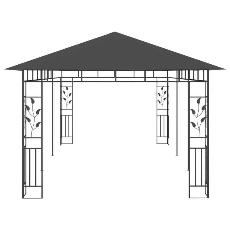 Pavėsinė su tinkleliu nuo uodų, antracito spalvos, 6x3x2,73m