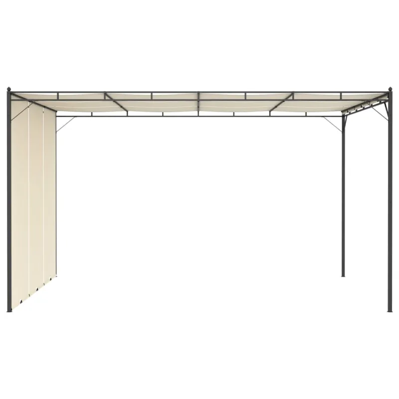 Sodo pavėsinė su šonine užuolaida, kreminės spalvos, 4x3x2,25m