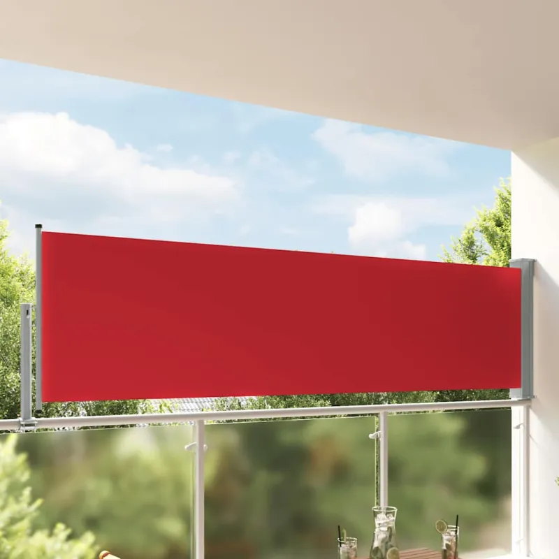 Ištraukiama šoninė kiemo pertvara, raudonos spalvos, 100x300cm