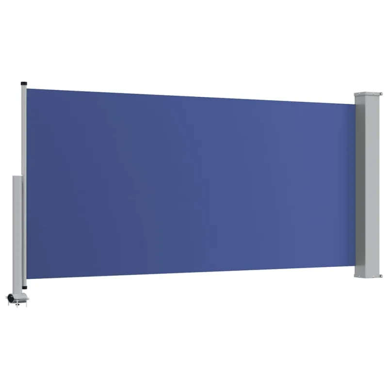 Ištraukiama šoninė kiemo pertvara, mėlynos spalvos, 120x300cm