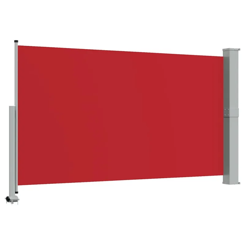 Ištraukiama šoninė kiemo pertvara, raudonos spalvos, 140x300cm
