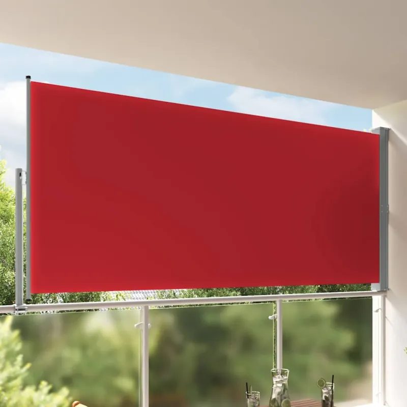 Ištraukiama šoninė kiemo pertvara, raudonos spalvos, 160x300cm