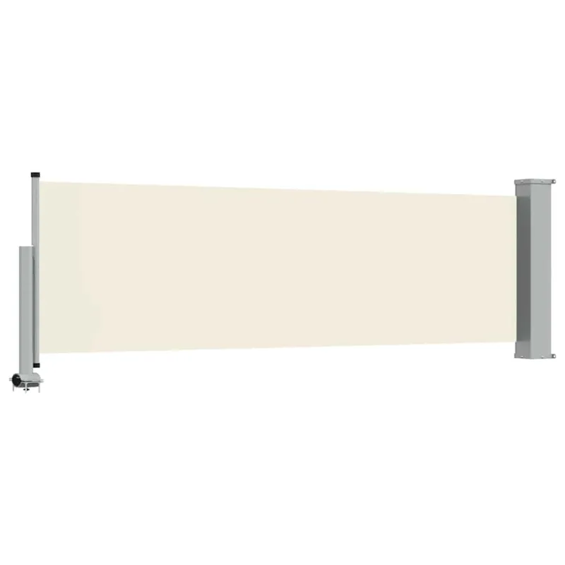 Ištraukiama šoninė kiemo pertvara, kreminės spalvos, 80x300cm