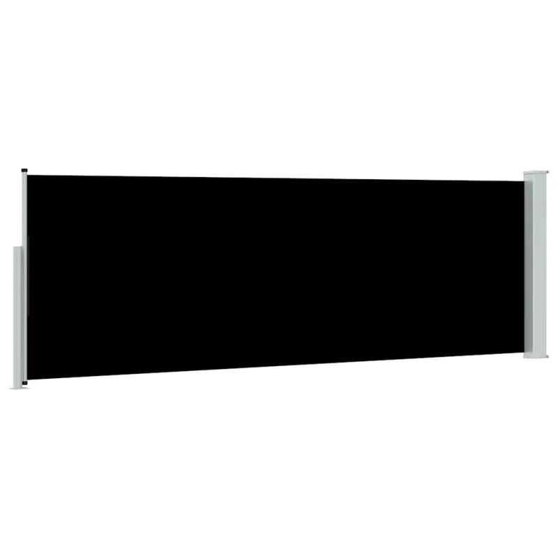Ištraukiama šoninė kiemo pertvara, juodos spalvos, 100x300cm