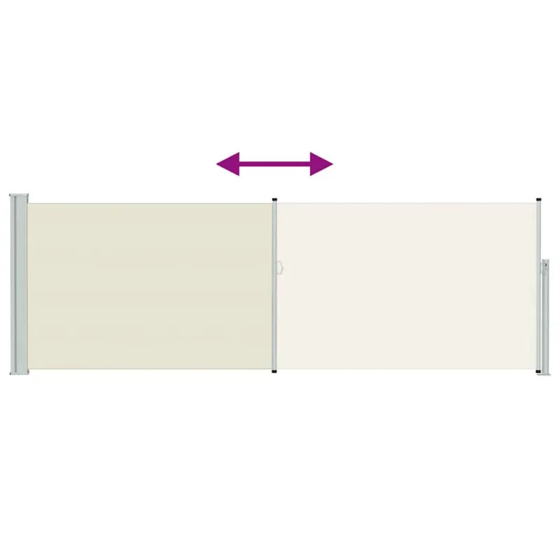 Ištraukiama šoninė kiemo pertvara, kreminės spalvos, 100x300cm