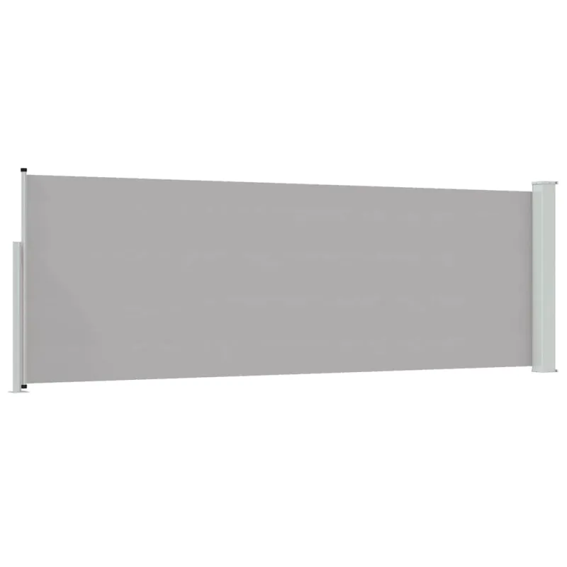 Ištraukiama šoninė kiemo pertvara, pilkos spalvos, 100x300cm
