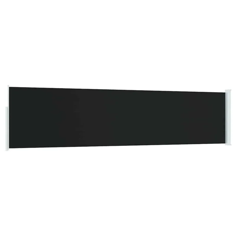 Ištraukiama šoninė kiemo pertvara, juodos spalvos, 120x500cm