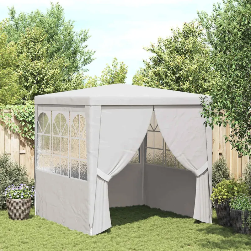 Proginė palapinė su šoninėmis sienomis, balta, 2,5x2,5m, 90g/m²