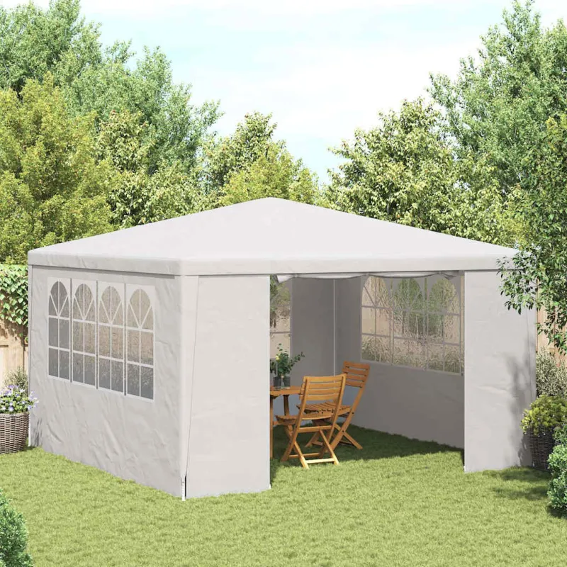 Proginė palapinė su šoninėmis sienomis, balta, 4x4m, 90g/m²