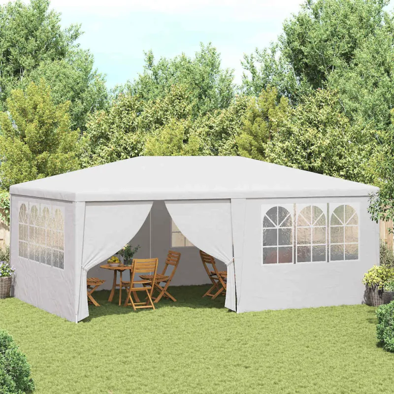 Proginė palapinė su šoninėmis sienomis, balta, 4x6m, 90g/m²