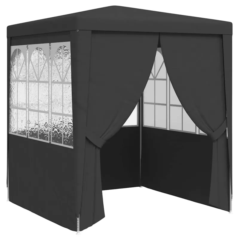 Proginė palapinė su šoninėmis sienomis, antracito, 2x2m, 90g/m²