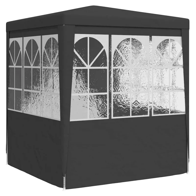 Proginė palapinė su šoninėmis sienomis, antracito, 2x2m, 90g/m²